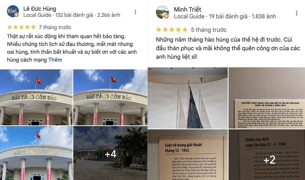 Đánh giá của du khách khi tham quan bảo tàng Côn Đảo (Nguồn: Internet)